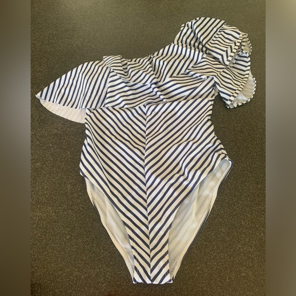 Stripe one piece bathing suit - Picture 1 of 3